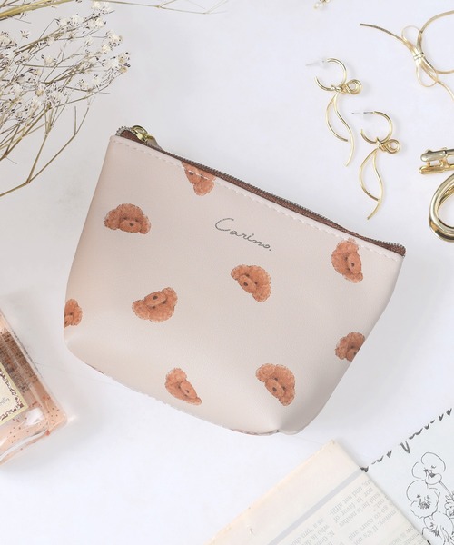 お買得　CHANEL キルティング　ねこ　クラッチ　バッグ　ポーチ　収納袋付 Flowering（フラワーリング） ポーチ 犬/猫/フラワー/さくらんぼ