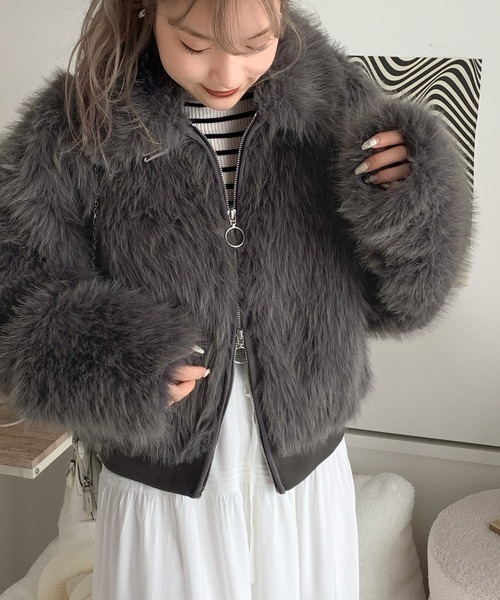 mily bilet ブルゾン アウター 「mily bilet」今期主役級ふわふわ