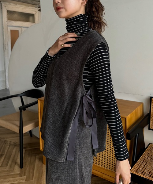 INTER FACTORY ベスト ジレ ゆづき / ラメカットコーデュロイ