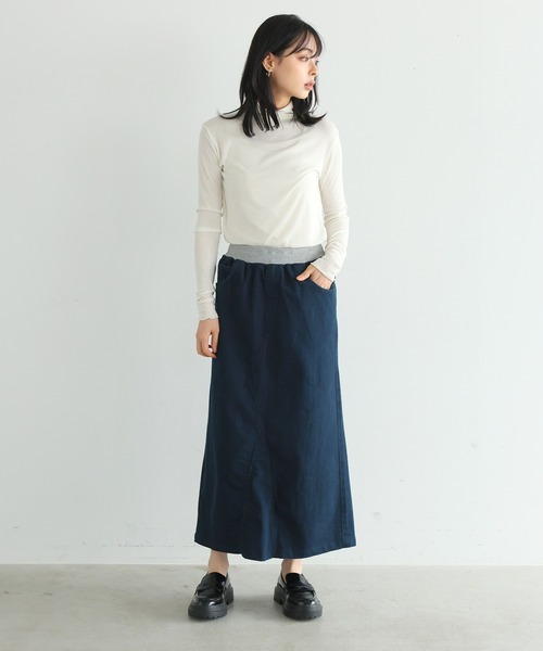 【新品】デニム切り替えスカート　サイズRegular ドット プリント デニム 切替 スカート｜ファッション通販サイト