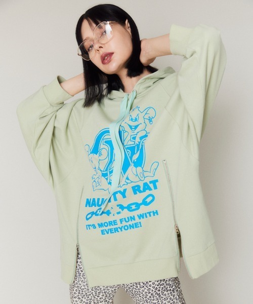 パーカー NAUGHTY RAT ZIP フーディー レディース メンズ
