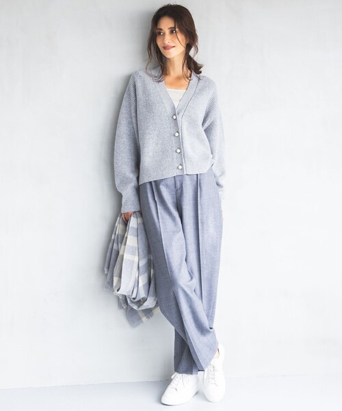 自由区（ジユウク） カーディガン ウールカシミヤブレンドラメ