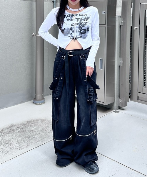 トップス user_34c61851 SAILOR COLLAR DETAIL KNIT TOP