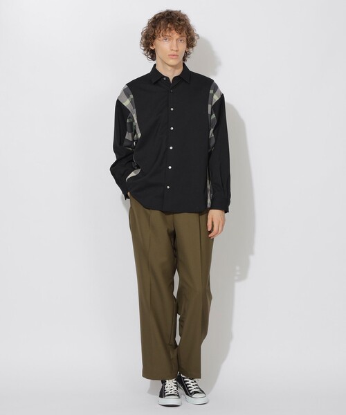 【新品未使用】CIVARIZE バックZIPドッキングチェックシャツ 46サイズ civarize バックZIPドッキングチェックシャツ