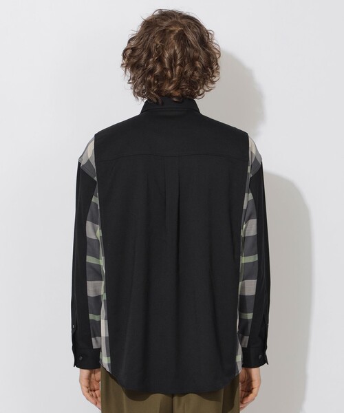 【新品未使用】CIVARIZE バックZIPドッキングチェックシャツ 46サイズ civarize バックZIPドッキングチェックシャツ