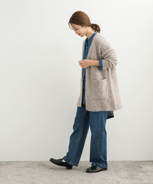 URBAN RESEARCH DOORS カーディガン ブークレニットカーディガン