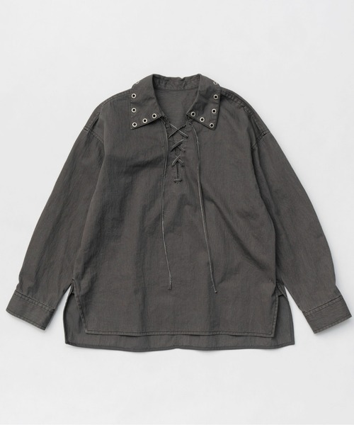 ブラウス シャツ Lace Up Oversize Pullover/レースアップブルオーバー「MAISON SPECIAL/メゾンスペシャル」 レデ MAISON SPECIAL ブラウス シャツ Lace Up Oversize Pullover