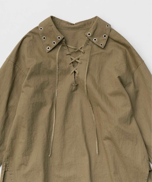 ブラウス シャツ Lace Up Oversize Pullover/レースアップブルオーバー「MAISON SPECIAL/メゾンスペシャル」 レデ MAISON SPECIAL ブラウス シャツ Lace Up Oversize Pullover