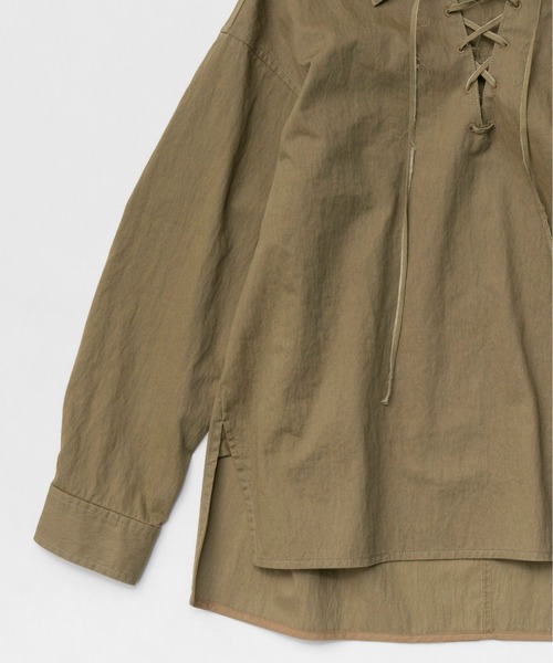 ブラウス シャツ Lace Up Oversize Pullover/レースアップブルオーバー「MAISON SPECIAL/メゾンスペシャル」 レデ MAISON SPECIAL ブラウス シャツ Lace Up Oversize Pullover
