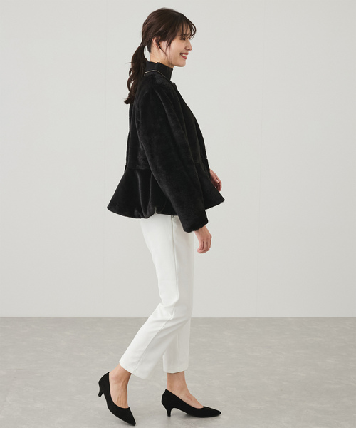 furble バックペプラム ファーコート 卸売 通販ファッション - furble バックペプラム ファーコート