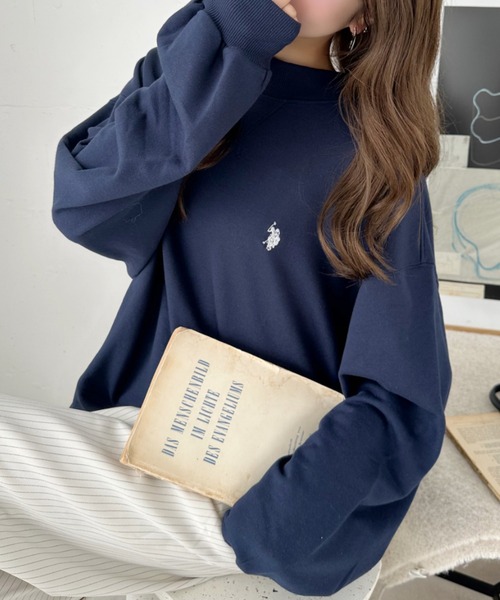 snidel別注コラボ♡ラルフローレン　ワンポイント刺繍スウェット　ブラウン 完売必至の予感！SNIDEL/POLO RALPH LAURENのアイテムが大人可愛い