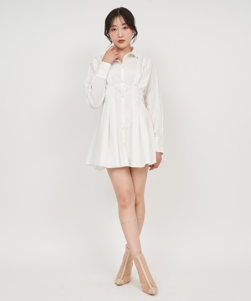  PARTY レイヤードタックシャツワンピース ROYAL PARTY（ロイヤルパーティー） ワンピース レイヤードタック