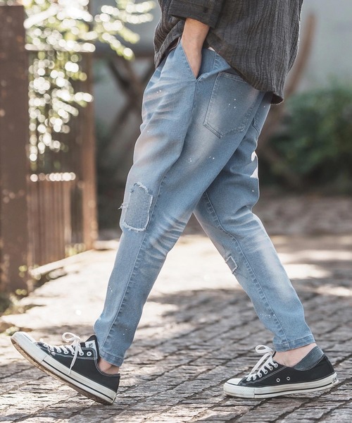 CAMBIO（カンビオ） ジーンズ mp13204-Damage Patch Stretch Denim