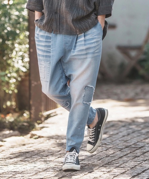 CAMBIO（カンビオ） ジーンズ mp13204-Damage Patch Stretch Denim