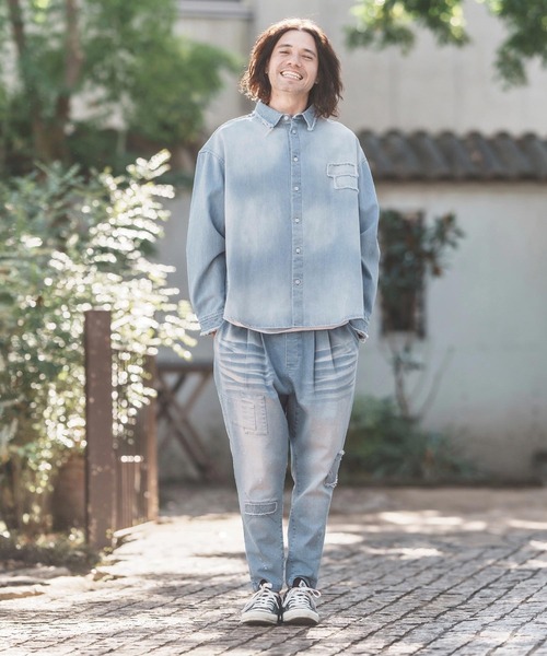 CAMBIO（カンビオ） ジーンズ mp13204-Damage Patch Stretch Denim