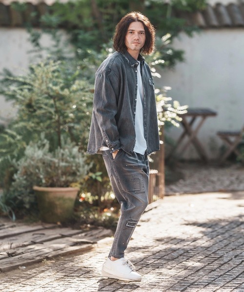 CAMBIO（カンビオ） ジーンズ mp13204-Damage Patch Stretch Denim