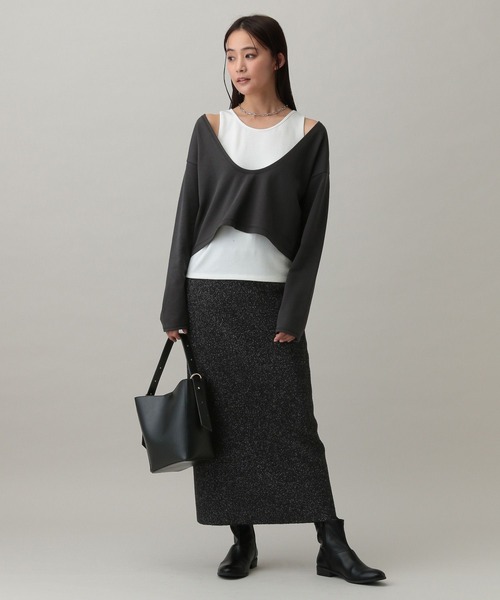 machatt ブークレニットスカート machatt ブークレニットスカートブラック