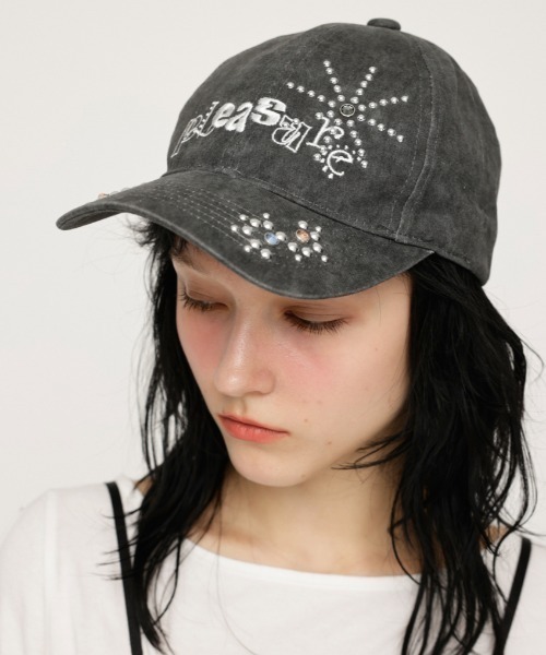 SLY（スライ） キャップ 帽子 WASHED STUDDED CAP ウォッシュド