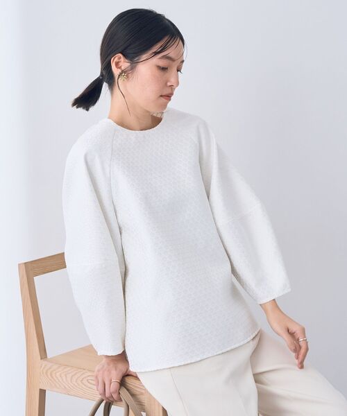 ブラウス シャツ フラワージャガードブラウス レディース