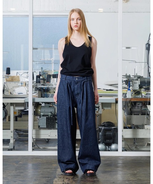 voaaov ワイドデニム ジョーツ ハープパンツ VOAAOV（ヴォアーブ） ワイドパンツ ジーンズ TACK DENIM PANTS (OW