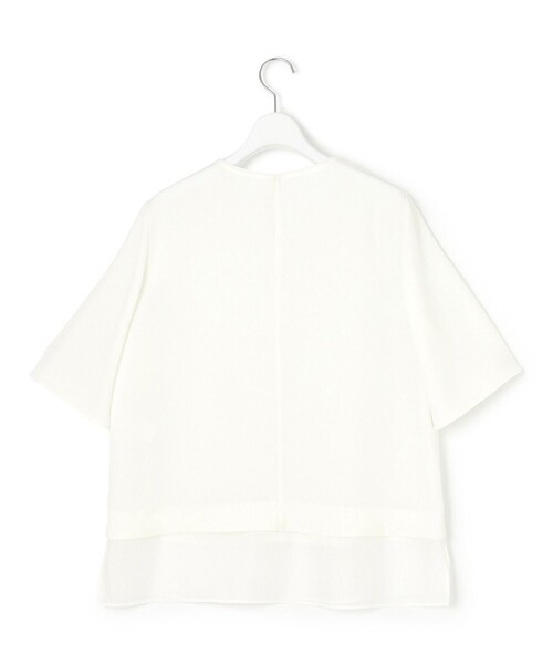 uvカット tシャツ ストレッチジョーゼット シアーコンビ カットソー レディースの画像