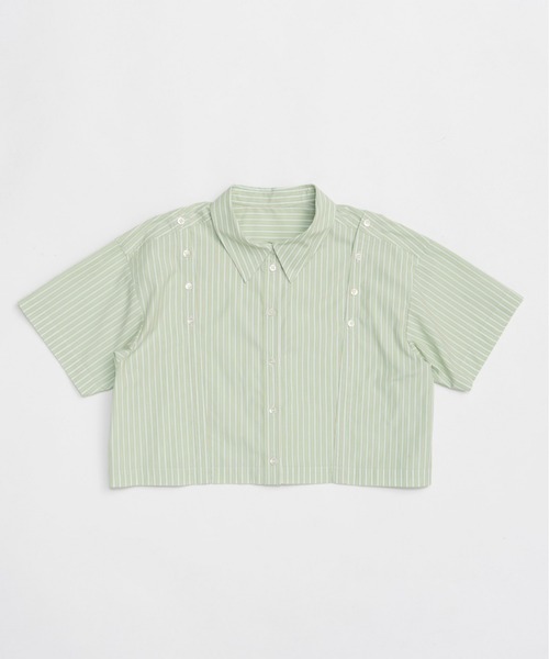 MAISON SPECIAL ブラウス シャツ Button Slit Short Shirt