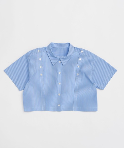 MAISON SPECIAL ブラウス シャツ Button Slit Short Shirt