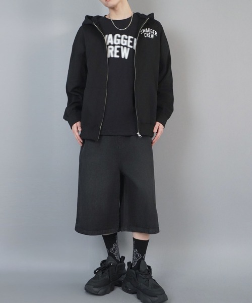 swagger スワッガー　クリスタル デニム　ショートパンツ　w32 セール】【SWAGGER CREW/スワッガークルー】デニムハーフパンツ