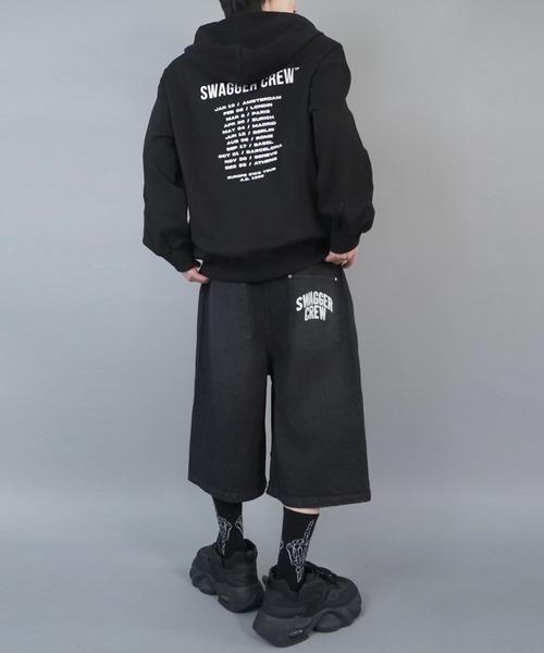 【希少デザイン！】SWAGGER スワッガー ハーフパンツ レイヤード スパッツ SWAGGER（スワッガー） ハーフパンツ ワイドパンツ ジーンズ 「SWAGGER