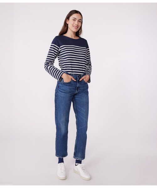 トレーナー スウェット マリニエールプルオーバー レディース PETIT BATEAU トレーナー スウェット マリニエール長袖プル