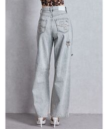 ジーンズ デニム デニムパンツ ハイウエストGG Stitch Barrel Leg ダメージデニムパンツ レディース｜ZOZOTOWN Yahoo!店
