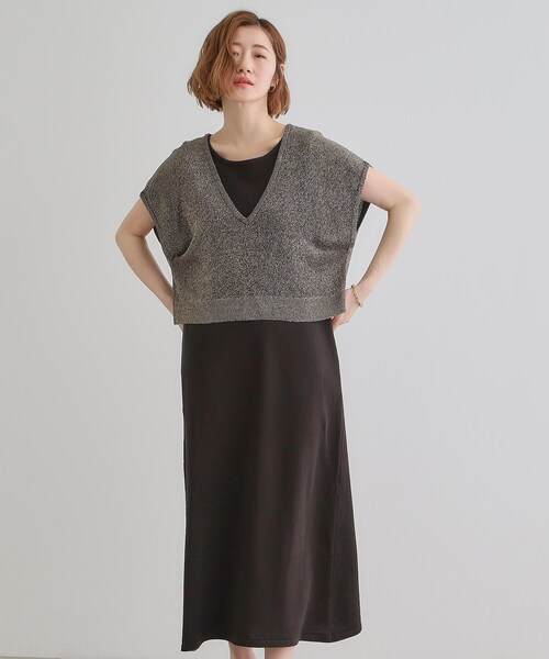 grove ワンピース ラメベスト×ニットワンピースSET : ZOZOTOWN