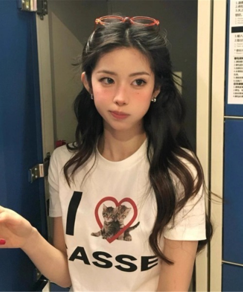 カジュアル アメリカン ヒョウ柄ハート LOVEBIG ロゴ半袖Tシャツ 61wsoZoU9eL._AC_SY350_QL65_.jpg