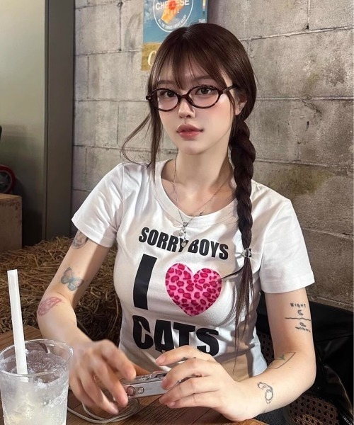DEVICE（デバイス） tシャツ 半袖 SORRY BOYS I LOVE CATS ハート