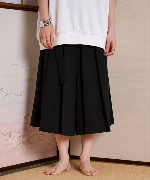 Ellno Loset パンツ 「狐独」ワイドプリーツショーツ メンズ