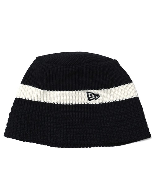 黒 ニットバケットハット 白ロゴ NEW ERA 帽子 ハット x EXAMPLE EX LOGO KNIT BUCKET メンズ
