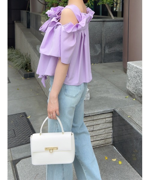 SNIDEL ブラウス シャツ オフショルリボンブラウス レディース