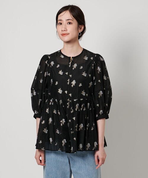 UNITED ARROWS ブルゾン アウター フラワージャガード シアー