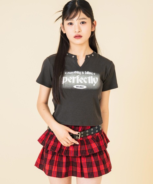 ANAP GiRL（アナップガール） tシャツ ハトメ ポイント ロゴ プリント