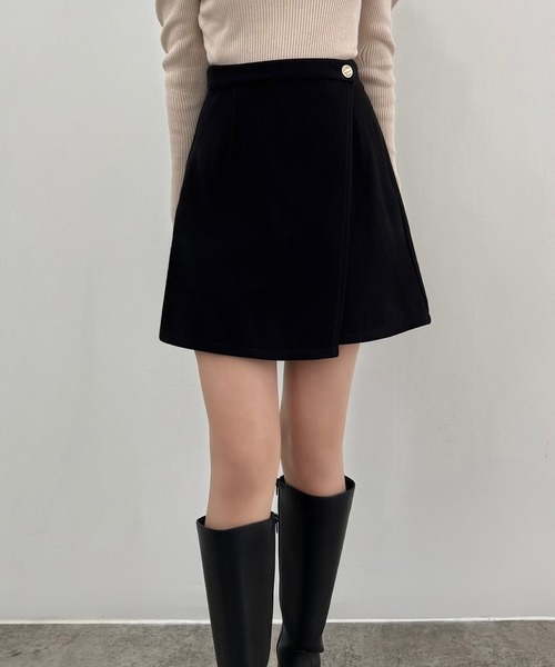 CENEA（セネア） スカート ウールライク金釦ラップスカパン : ZOZOTOWN