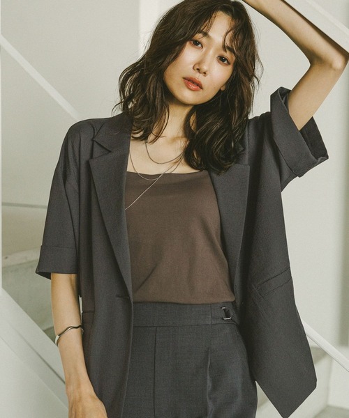 maje 黒 テーラードジャケット 38 Leather jacket Black / Gray For Women | Maje