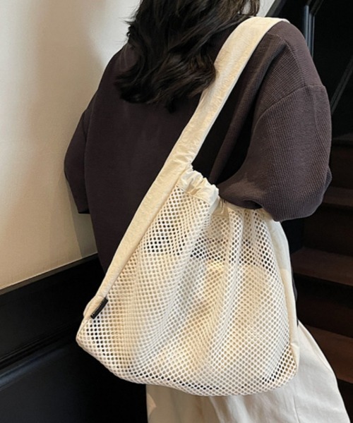 トートバッグ 切り替えメッシュインナーバック付きトートバック