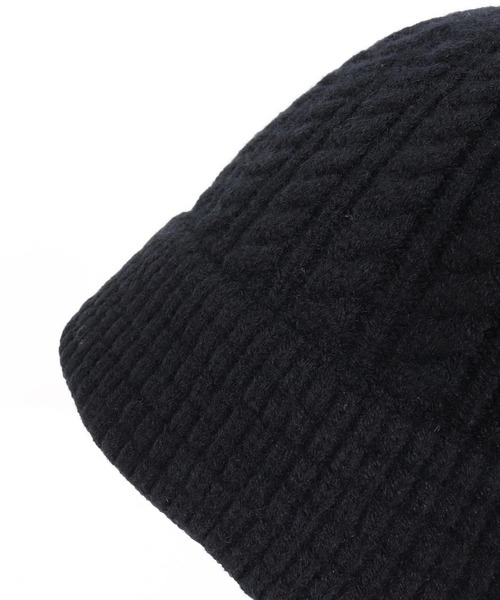 KAMIYA 黒ニット帽 ウール混 KAMIYA - KMY BEANIE - カミヤロゴビーニー / ニットキャップ - BLACK