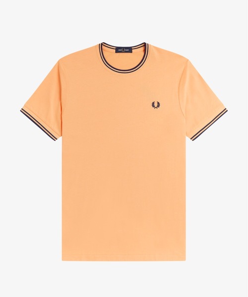 新品 タグ付き FRED PERRY フレッドペリー ライン入り 半袖 Tシャツ カットソー サイズ L /オレンジ系 レディース FRED PERRY - 新品 タグ付き FRED PERRY フレッドペリー ライン入り