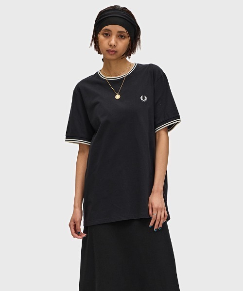 今季　FREDPERRY ツインティップTシャツ　ブラック　新品タグ付再お値下げ FRED PERRY tシャツ Tシャツ 「FRED PERRY/フレッドペリー