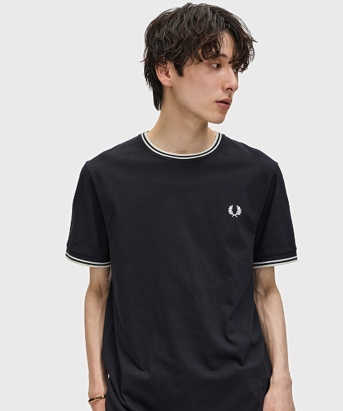 今季　FREDPERRY ツインティップTシャツ　ネイビー　新品タグ付　お値下げ FRED PERRY tシャツ Twin Tipped T-Shirt／ティップラインT