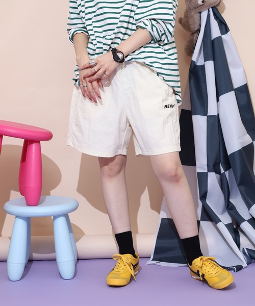 NERDY ハーフパンツ パンツ 短パン スモールロゴウーブンハーフパンツ