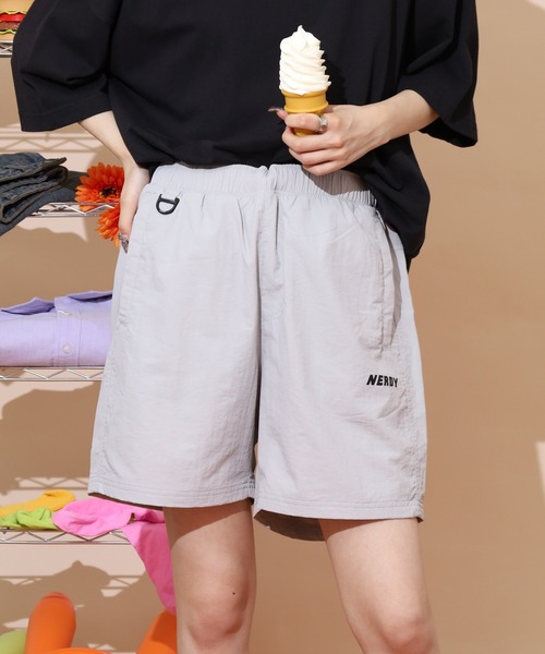 NERDY ハーフパンツ パンツ 短パン スモールロゴウーブンハーフパンツ