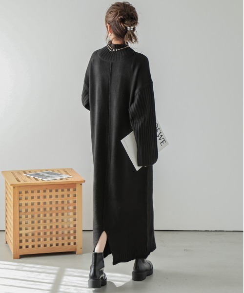 「La-gemme」 ニットワンピース フリー ベージュ レディース_画像4