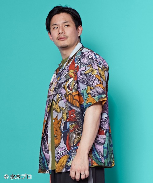 カヤ シャツ 「水木しげる」アロハシャツ Lサイズ メンズ